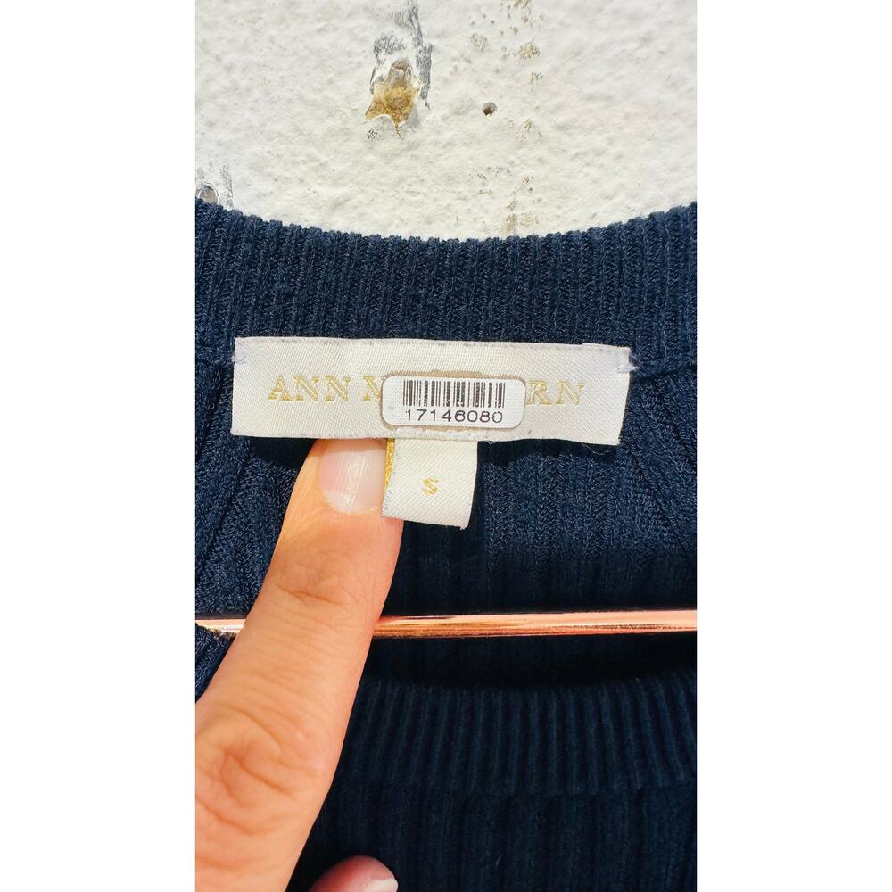 ANN MASHBURN Navy Blue Addie Long Sleeve Crew Neckline Sweater Dress sz Small - Picture 8 of 14